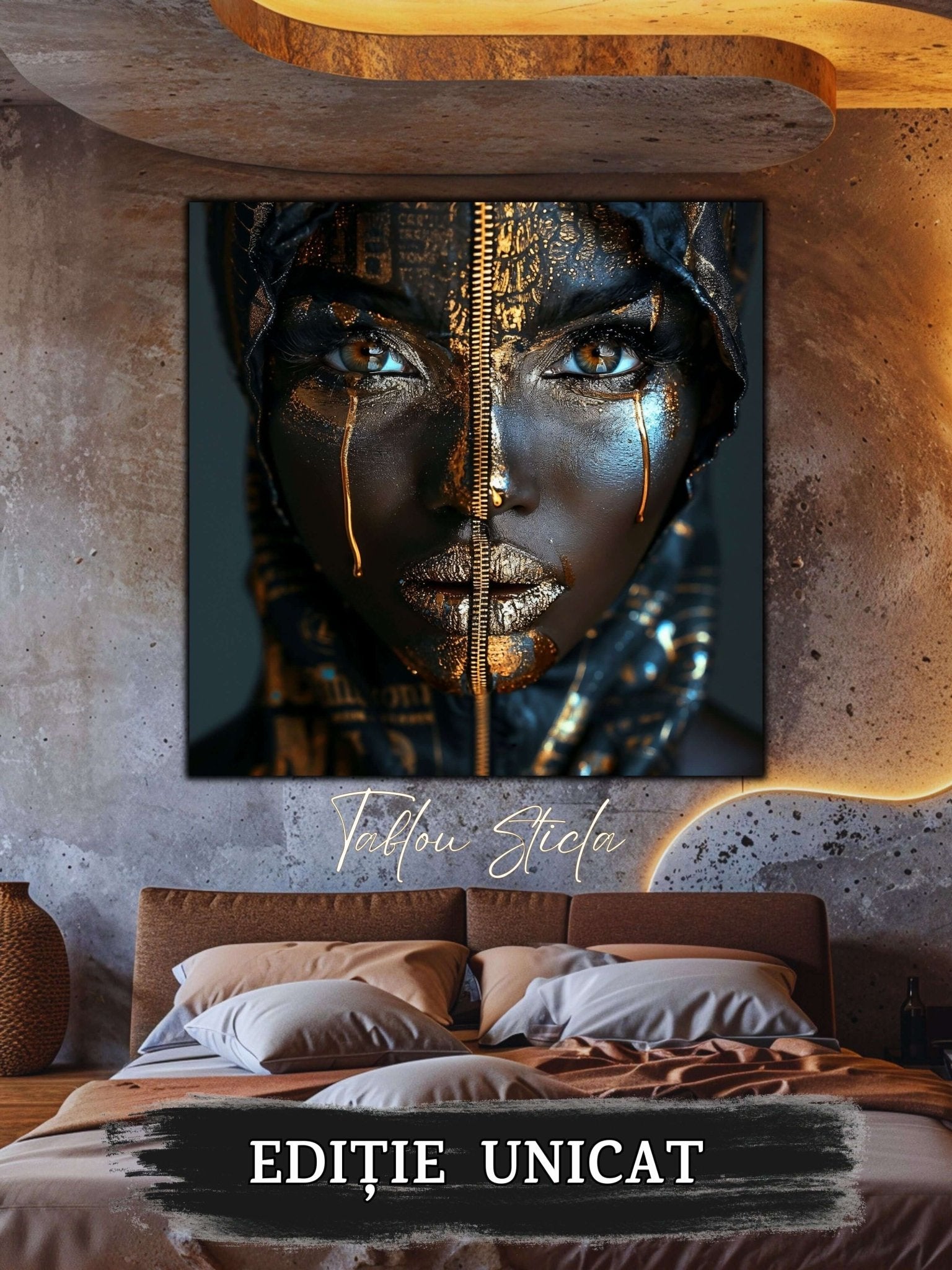 Tablouri mari cu portrete abstracte pentru sufrageria moderna si eleganta