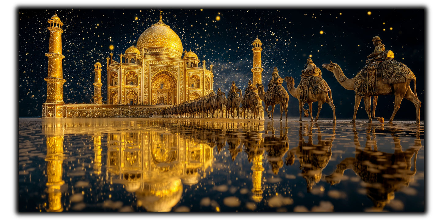 Echoes of Gold - Tablou Sticla - Unicat - no13