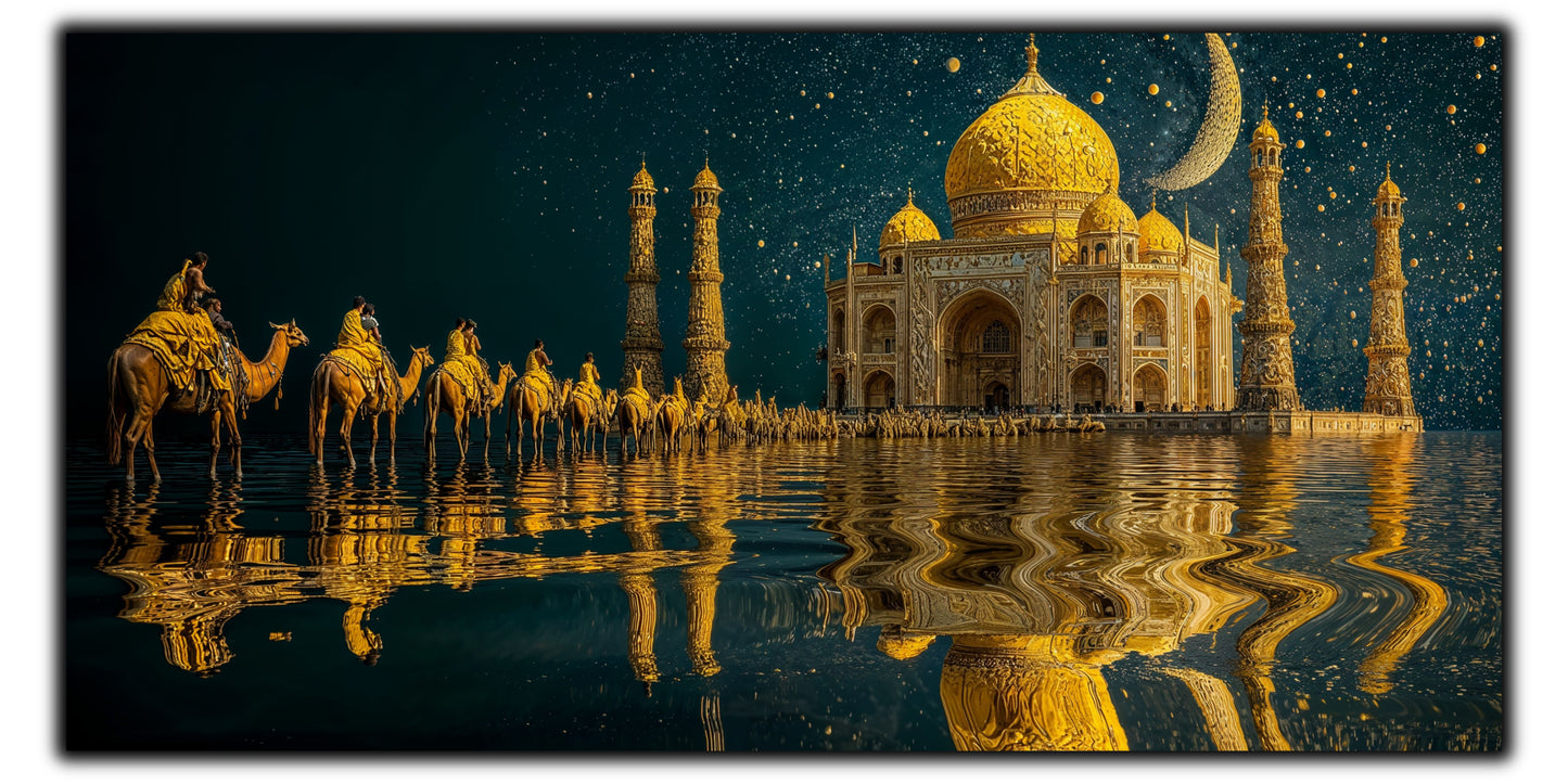 Echoes of Gold - Tablou Sticla - Unicat - no15