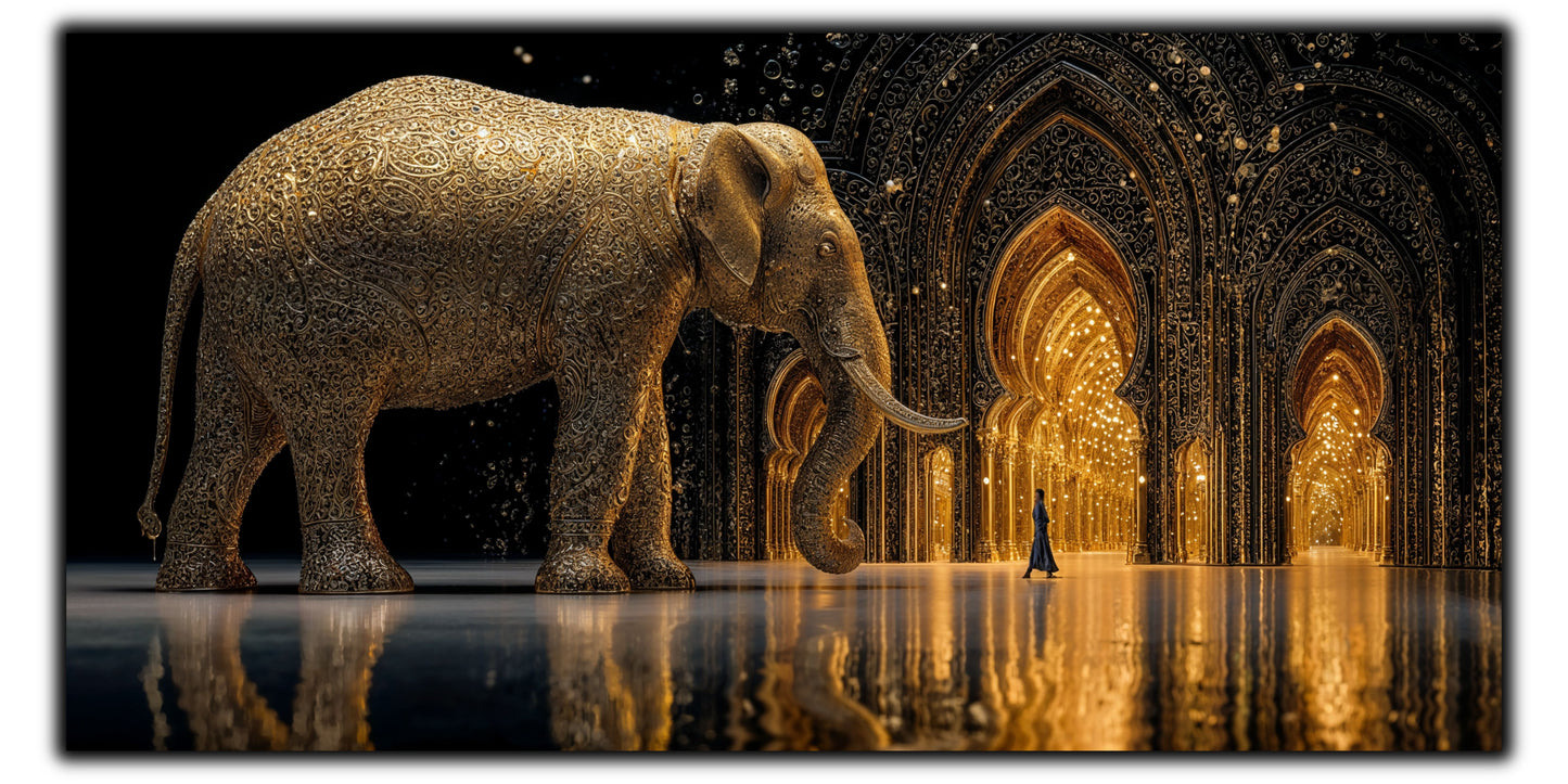 Echoes of Gold - Tablou Sticla - Unicat - no10