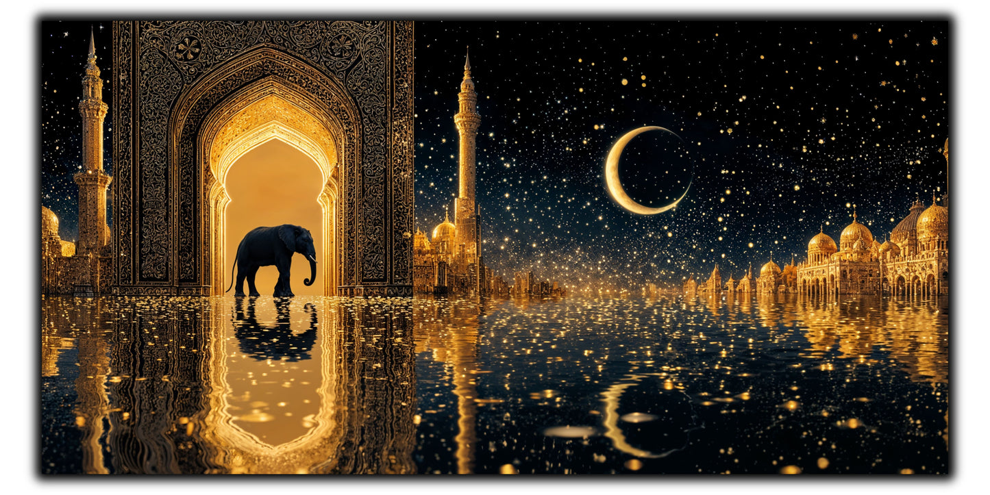 Echoes of Gold - Tablou Sticla - Unicat - no14