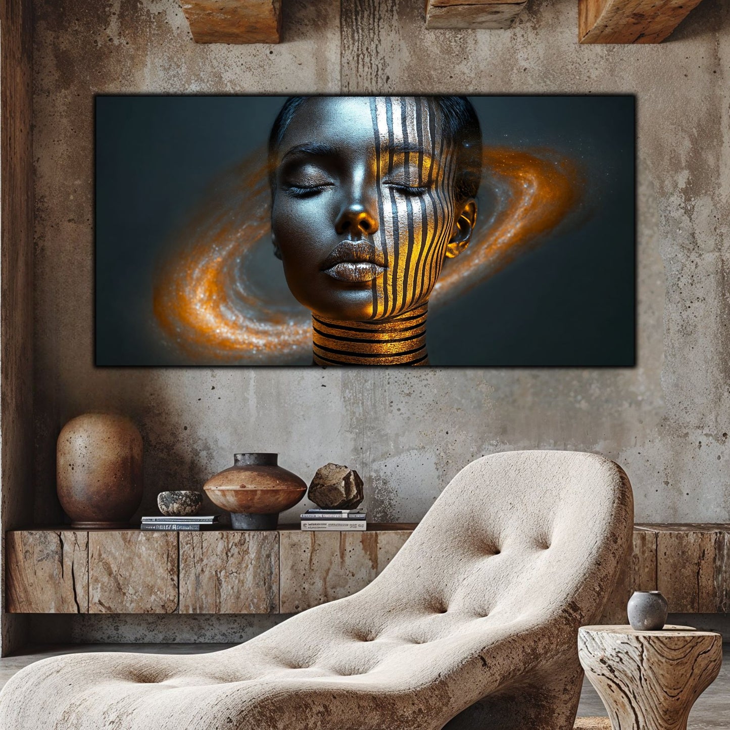 Tablou Sticla Securizata – Tablou Elegant pt Dormitor si Living - Dark StarDust No02
