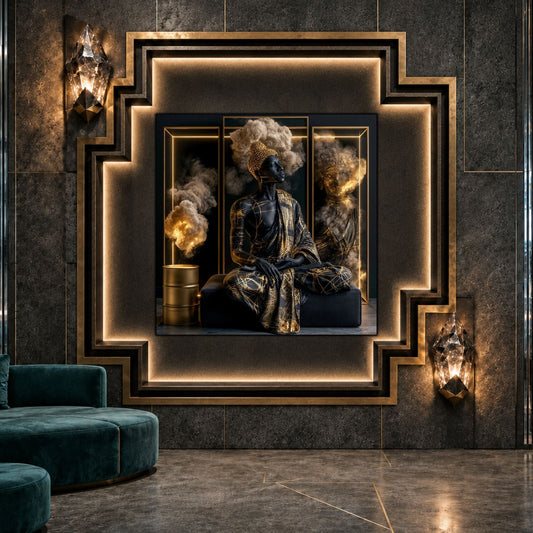 Tablou Abstract Modern – Destrămarea formei de aur