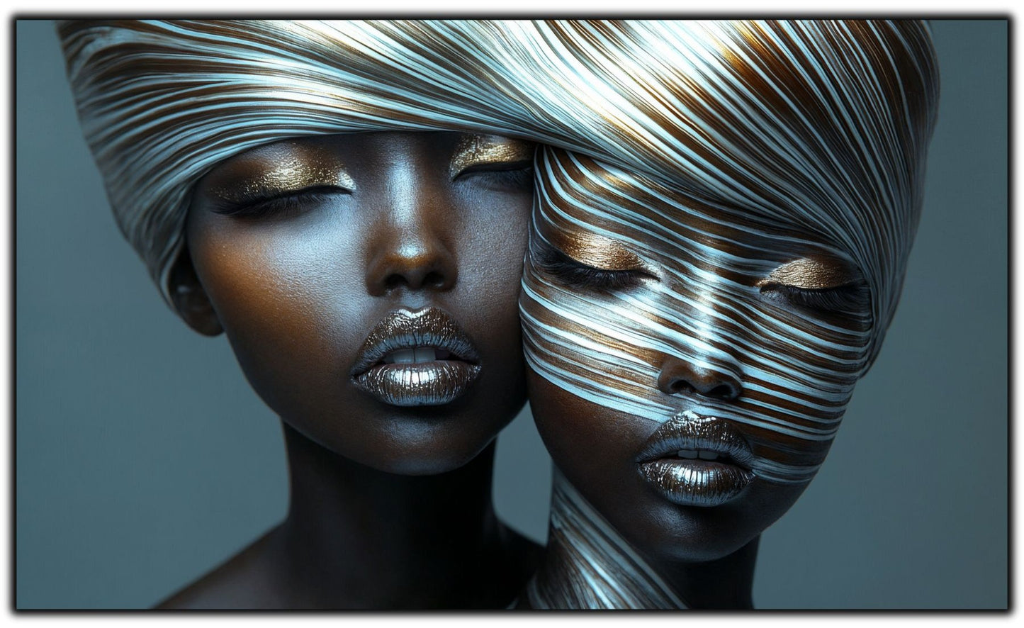Tablou Modern pt Decorul Livingului - Print UV pe Sticla - „Gemini Souls” - No05