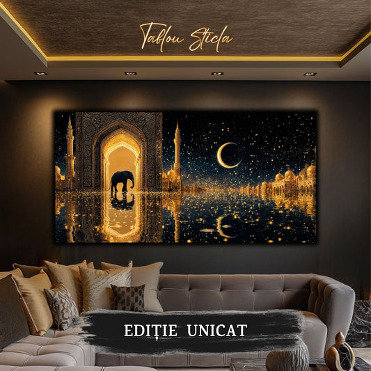 Echoes of Gold - Tablou Sticla - Unicat - no14