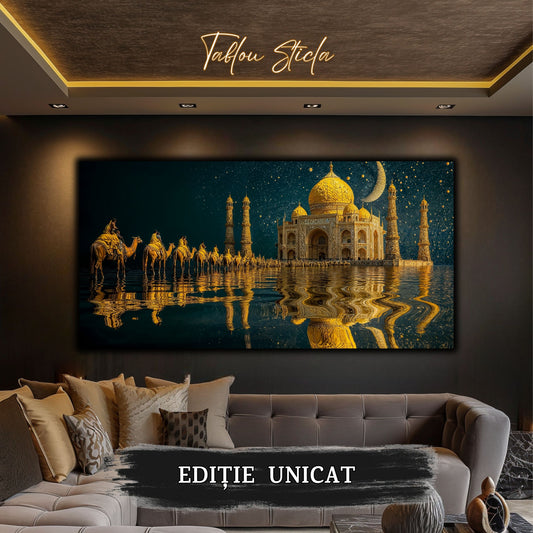 Echoes of Gold - Tablou Sticla - Unicat - no15