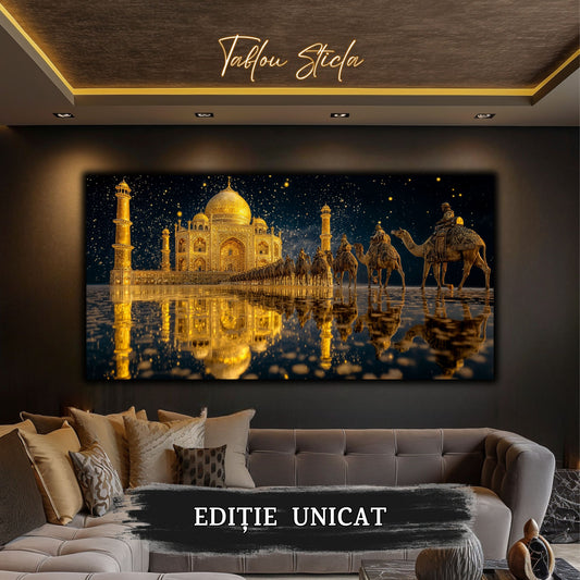 Echoes of Gold - Tablou Sticla - Unicat - no13