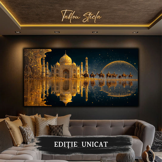 Echoes of Gold - Tablou Sticla - Unicat - no12