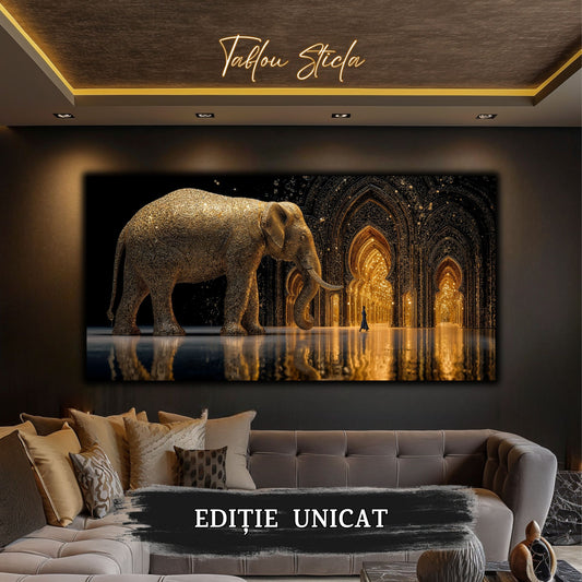 Echoes of Gold - Tablou Sticla - Unicat - no10