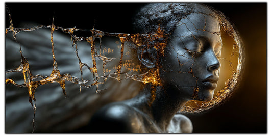 Tablou Sticla Securizata - Broken Mind 25