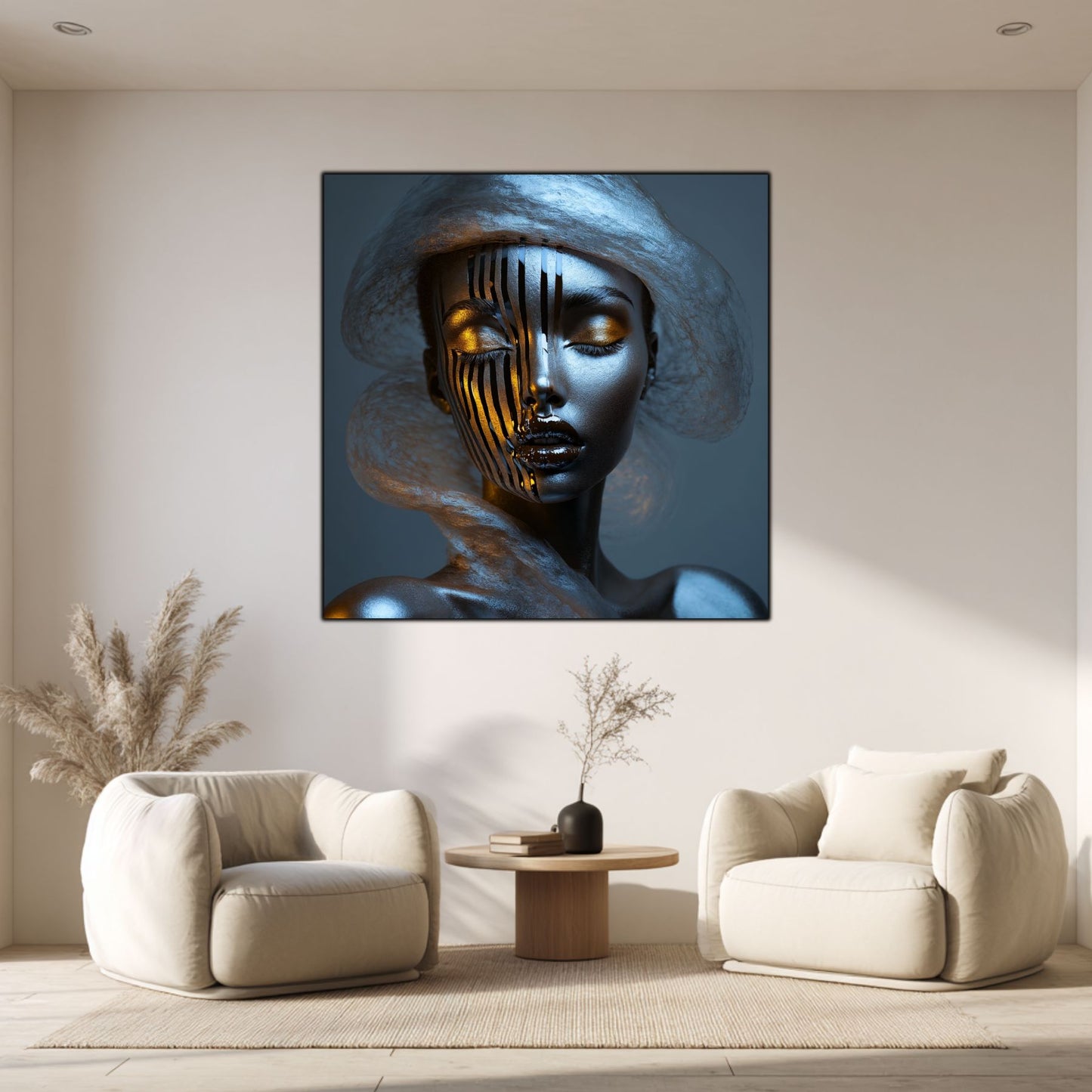 Dark White - Tablou Sticla Securizata - NO06