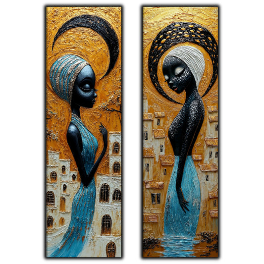 Set 2 Tablouri pt Decorul Modern al Livingului - Print UV pe Sticla - NO23