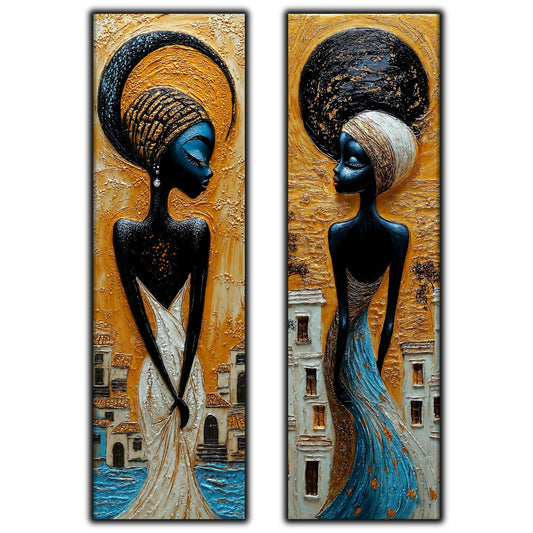 Set 2 Tablouri pt Decorul Modern al Livingului - Print UV pe Sticla - NO19