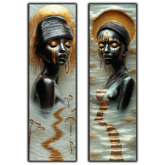 Set 2 Tablouri pt Decorul Modern al Livingului - Print UV pe Sticla - NO18