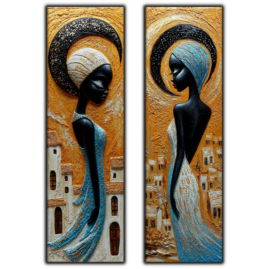 Set 2 Tablouri pt Decorul Modern al Livingului - Print UV pe Sticla - NO17