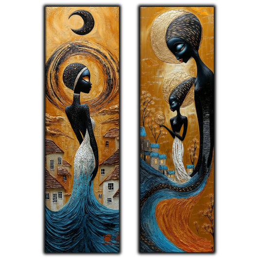 Set 2 Tablouri pt Decorul Modern al Livingului - Print UV pe Sticla - NO15