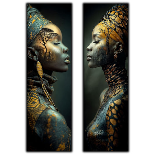 Set 2 Tablouri pt Decorul Modern al Livingului - Print UV pe Sticla - NO11