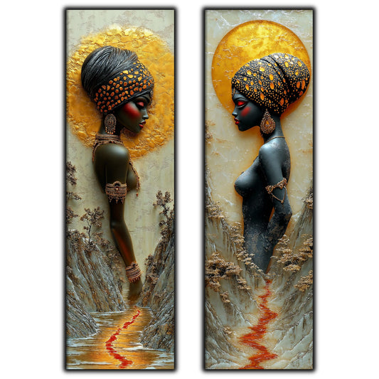 Set 2 Tablouri pt Decorul Modern al Livingului - Print UV pe Sticla - NO13