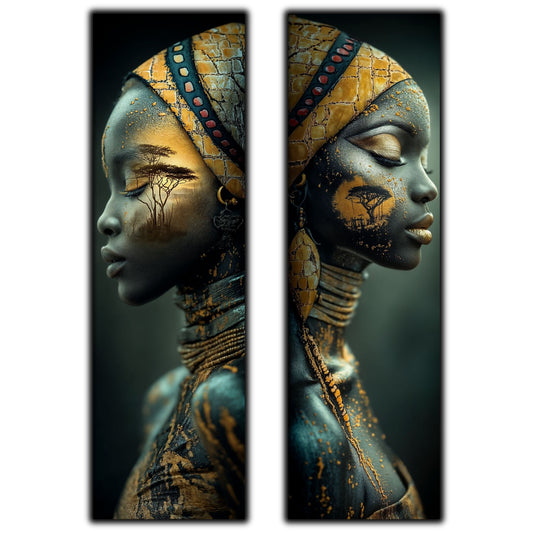 Set 2 Tablouri pt Decorul Modern al Livingului - Print UV pe Sticla - NO12