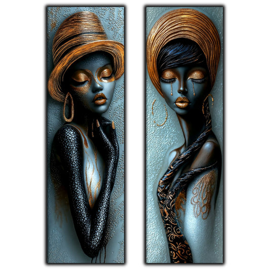 Set 2 Tablouri pt Decorul Modern al Livingului - Print UV pe Sticla - NO21