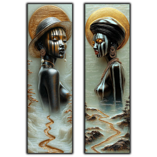 Set 2 Tablouri pt Decorul Modern al Livingului - Print UV pe Sticla - NO14