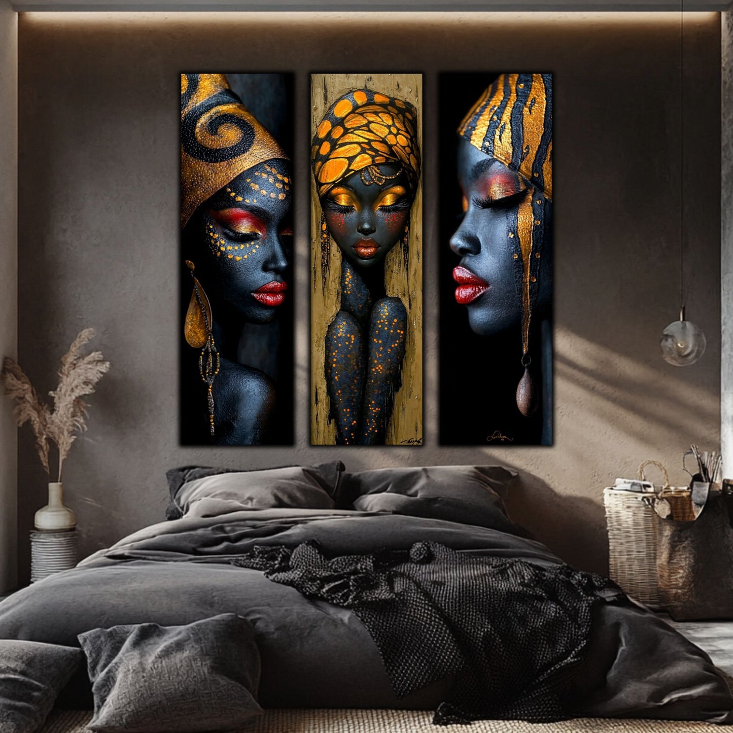 Set Modern de 3 Tablouri pe Sticla Securizata - Decor Elegant pt Living
