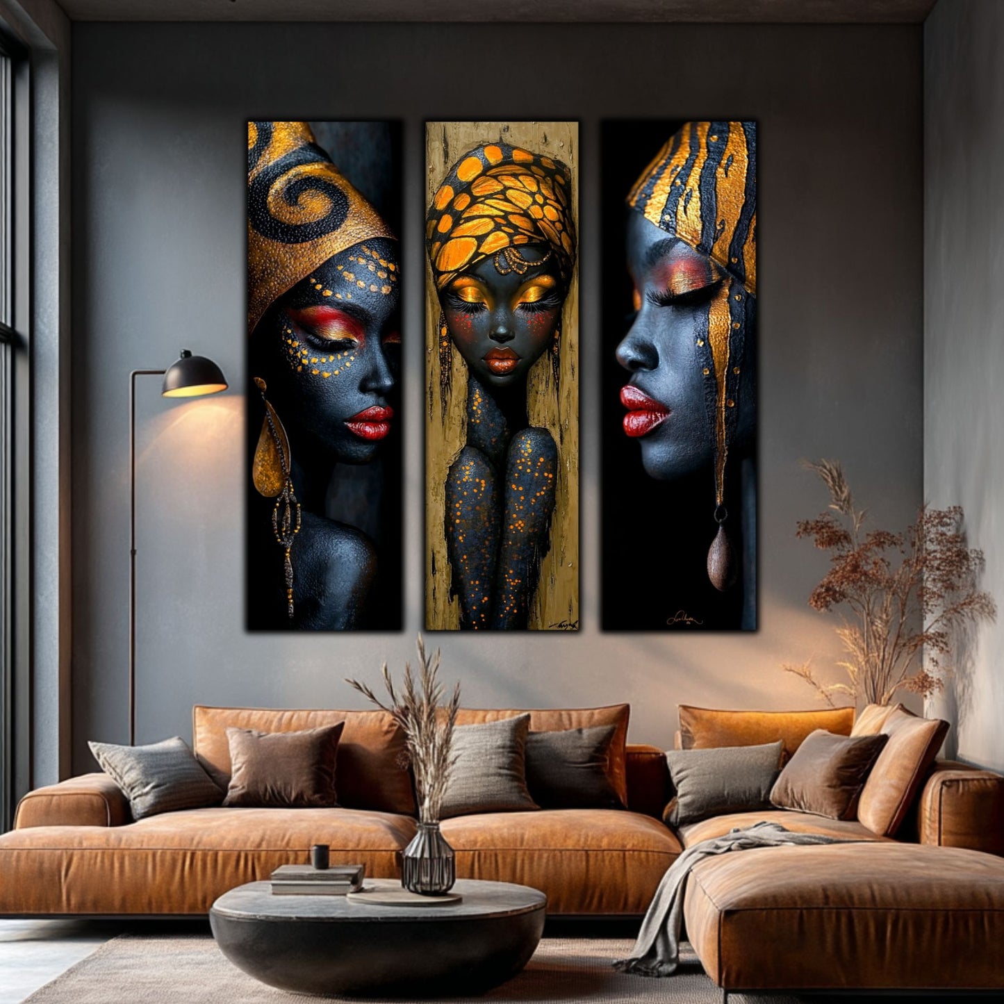 Set Modern de 3 Tablouri pe Sticla Securizata - Decor Elegant pt Living