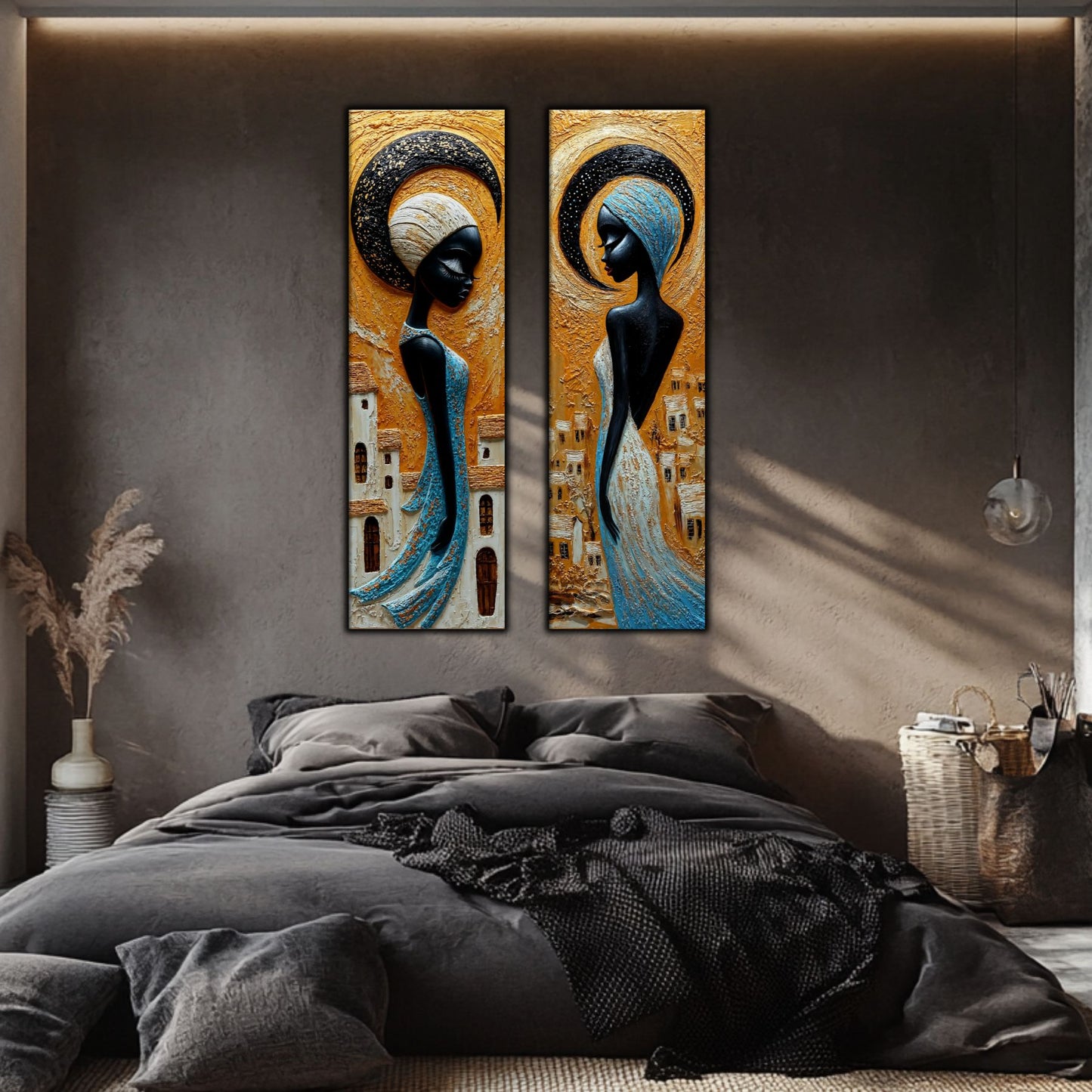 Set 2 Tablouri pt Decorul Modern al Livingului - Print UV pe Sticla - NO17