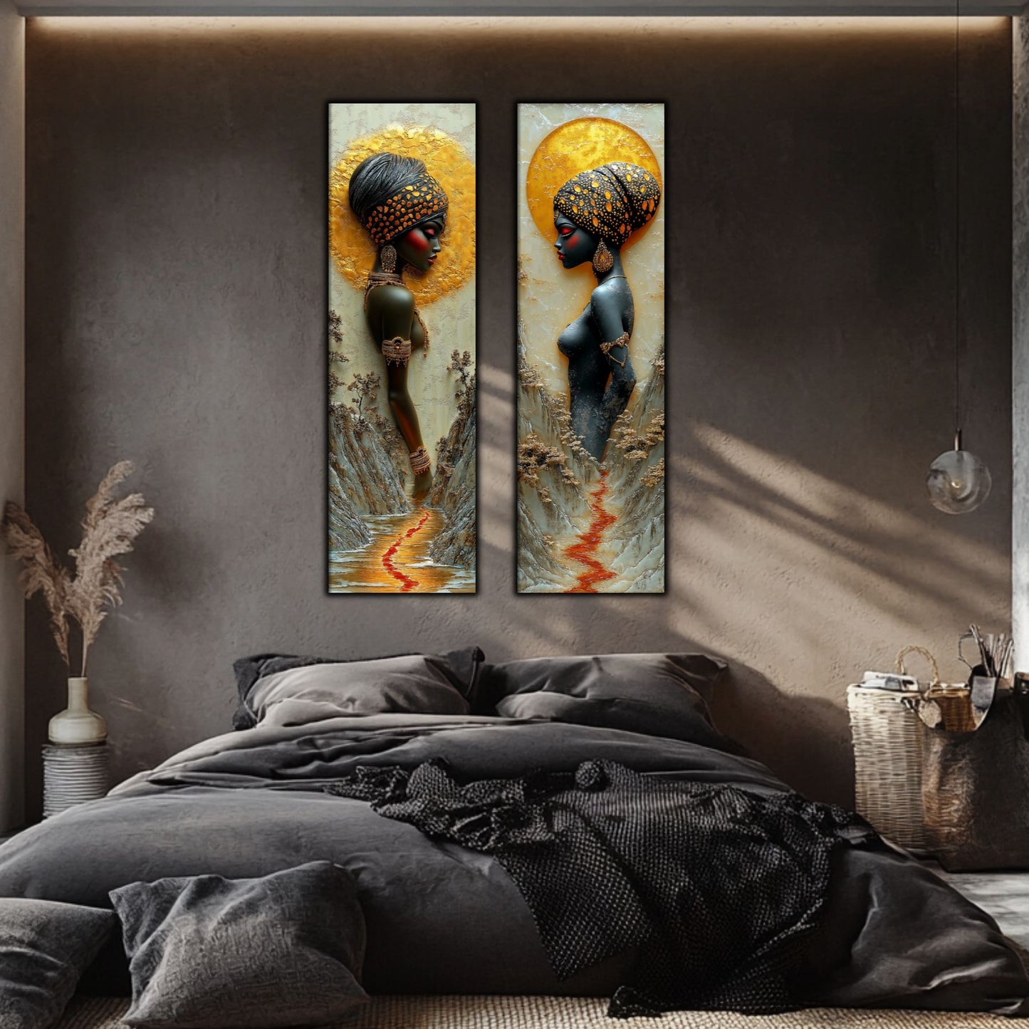 Set 2 Tablouri pt Decorul Modern al Livingului - Print UV pe Sticla - NO13