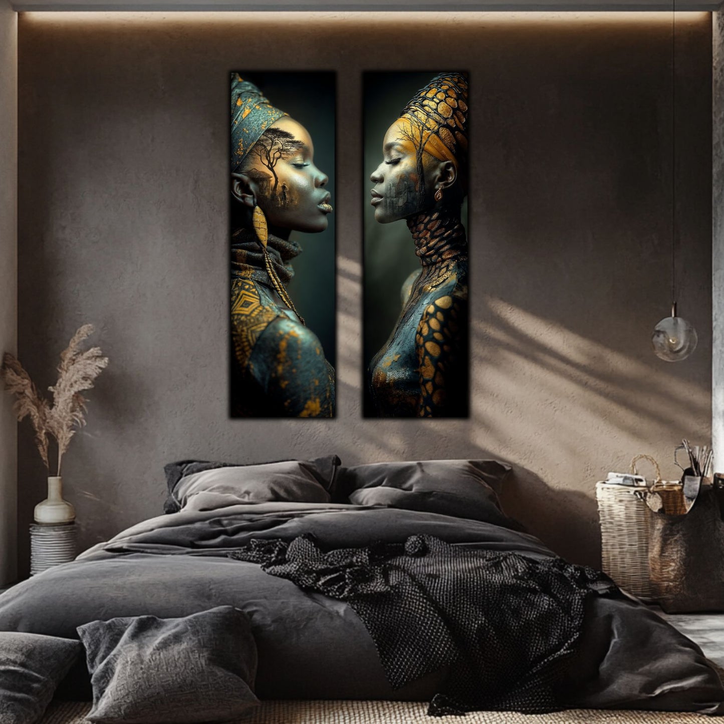Set 2 Tablouri pt Decorul Modern al Livingului - Print UV pe Sticla - NO11