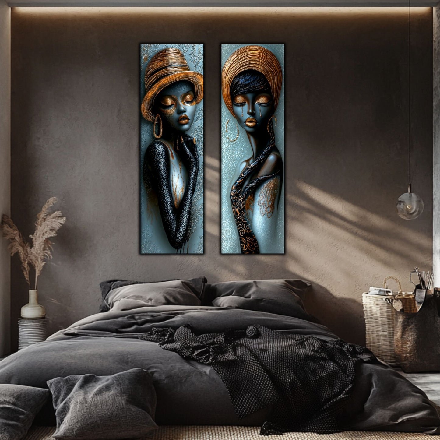 Set 2 Tablouri pt Decorul Modern al Livingului - Print UV pe Sticla - NO21
