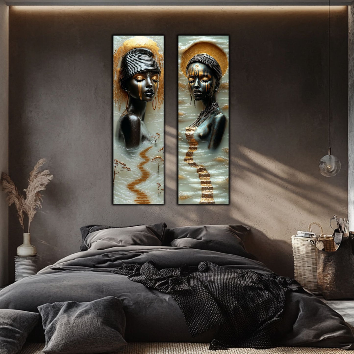 Set 2 Tablouri pt Decorul Modern al Livingului - Print UV pe Sticla - NO18
