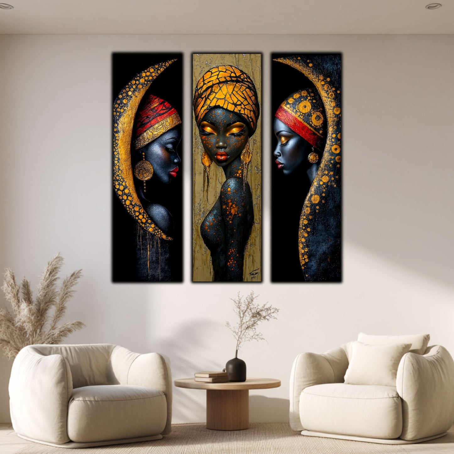 Set Modern de 3 Tablouri pe Sticla Securizata - Decor Elegant pt Living