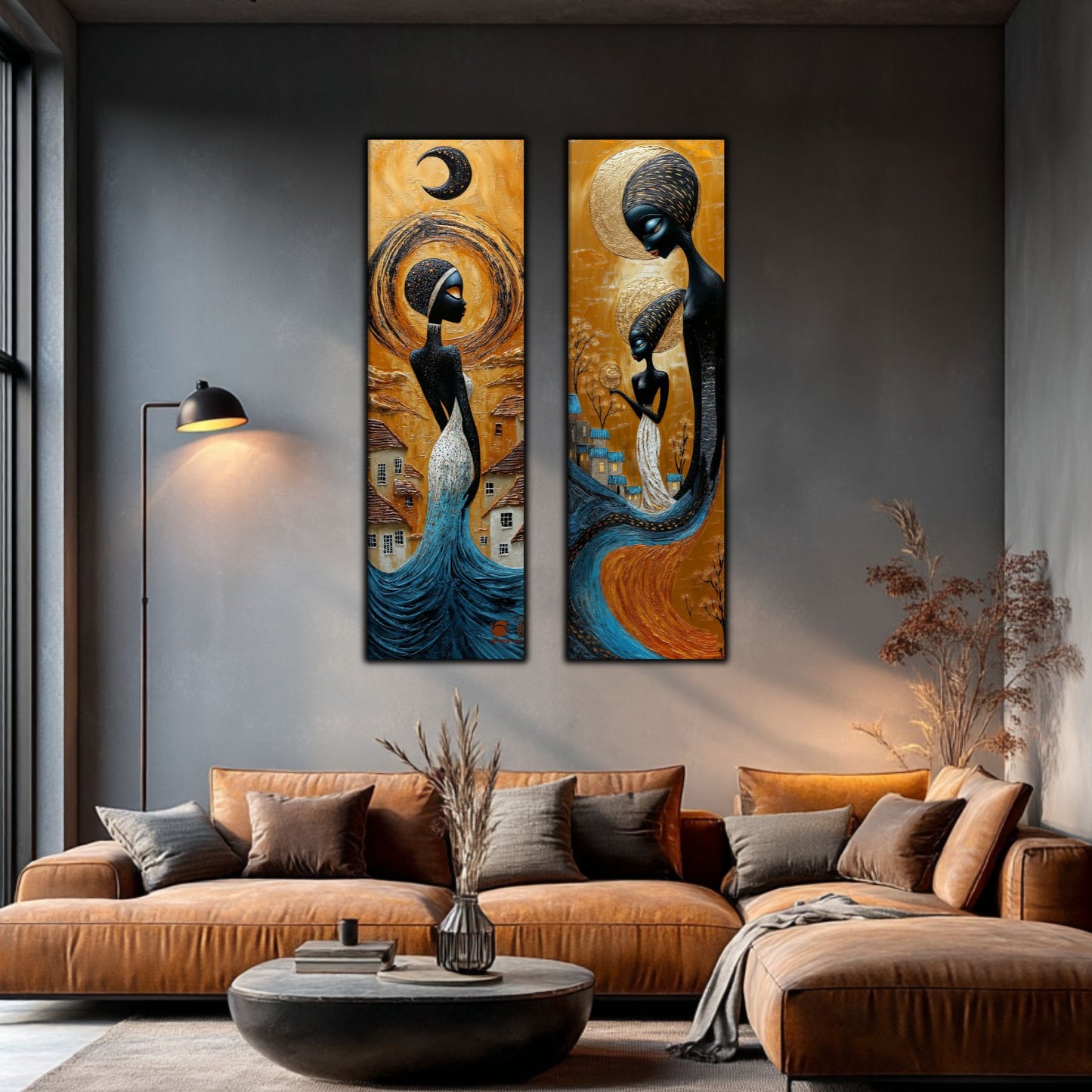 Set 2 Tablouri pt Decorul Modern al Livingului - Print UV pe Sticla - NO15