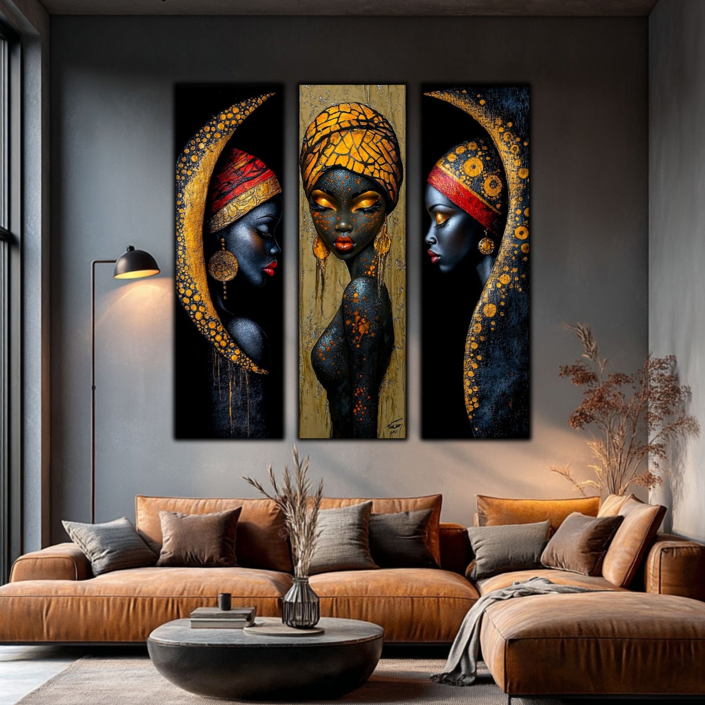 Set Modern de 3 Tablouri pe Sticla Securizata - Decor Elegant pt Living