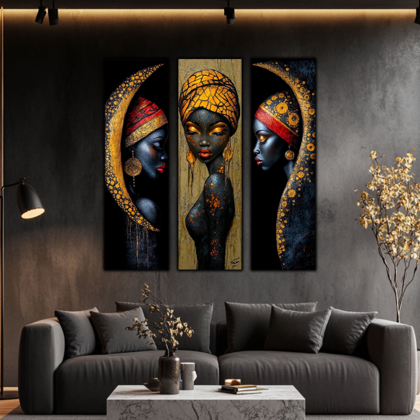 Set Modern de 3 Tablouri pe Sticla Securizata - Decor Elegant pt Living