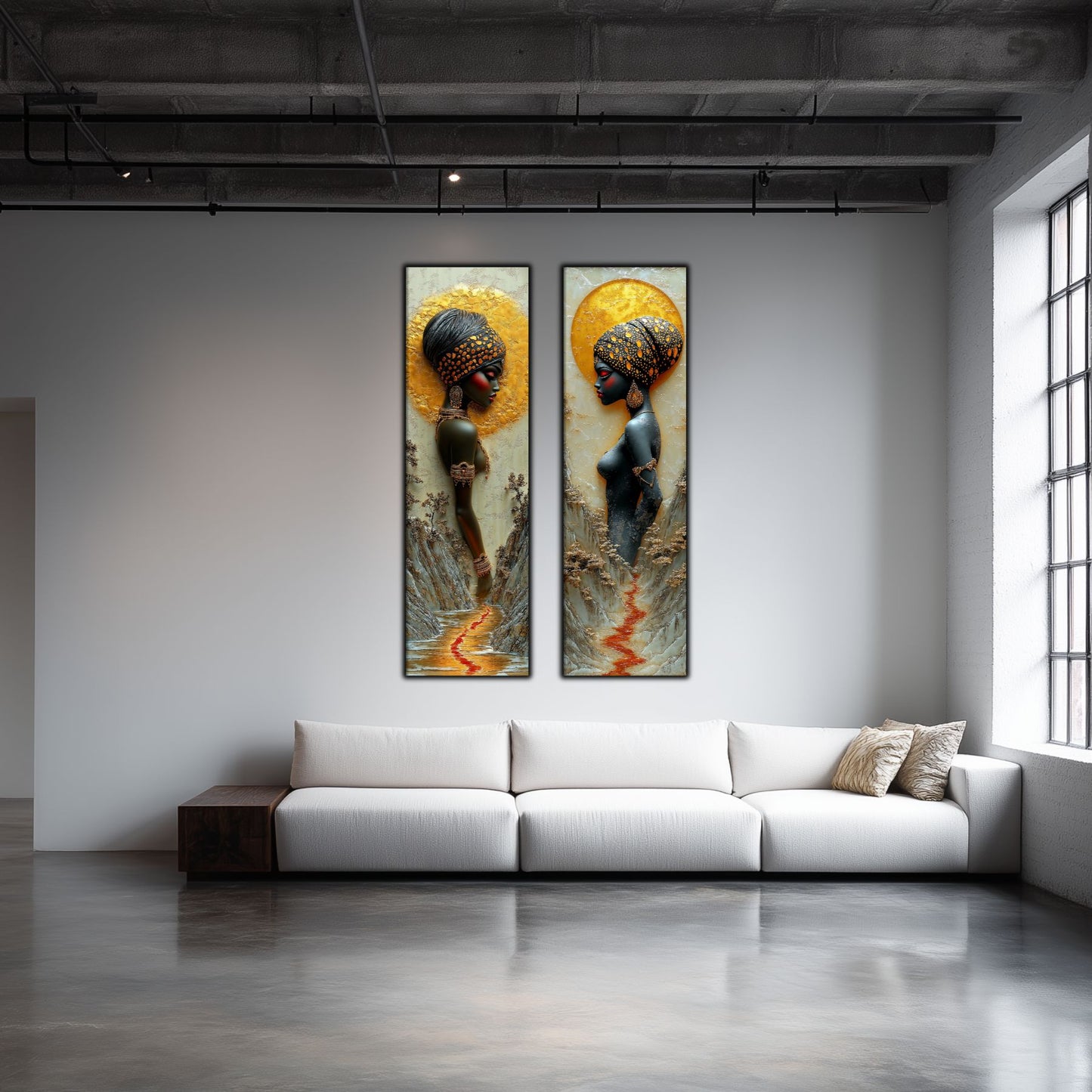 Set 2 Tablouri pt Decorul Modern al Livingului - Print UV pe Sticla - NO13