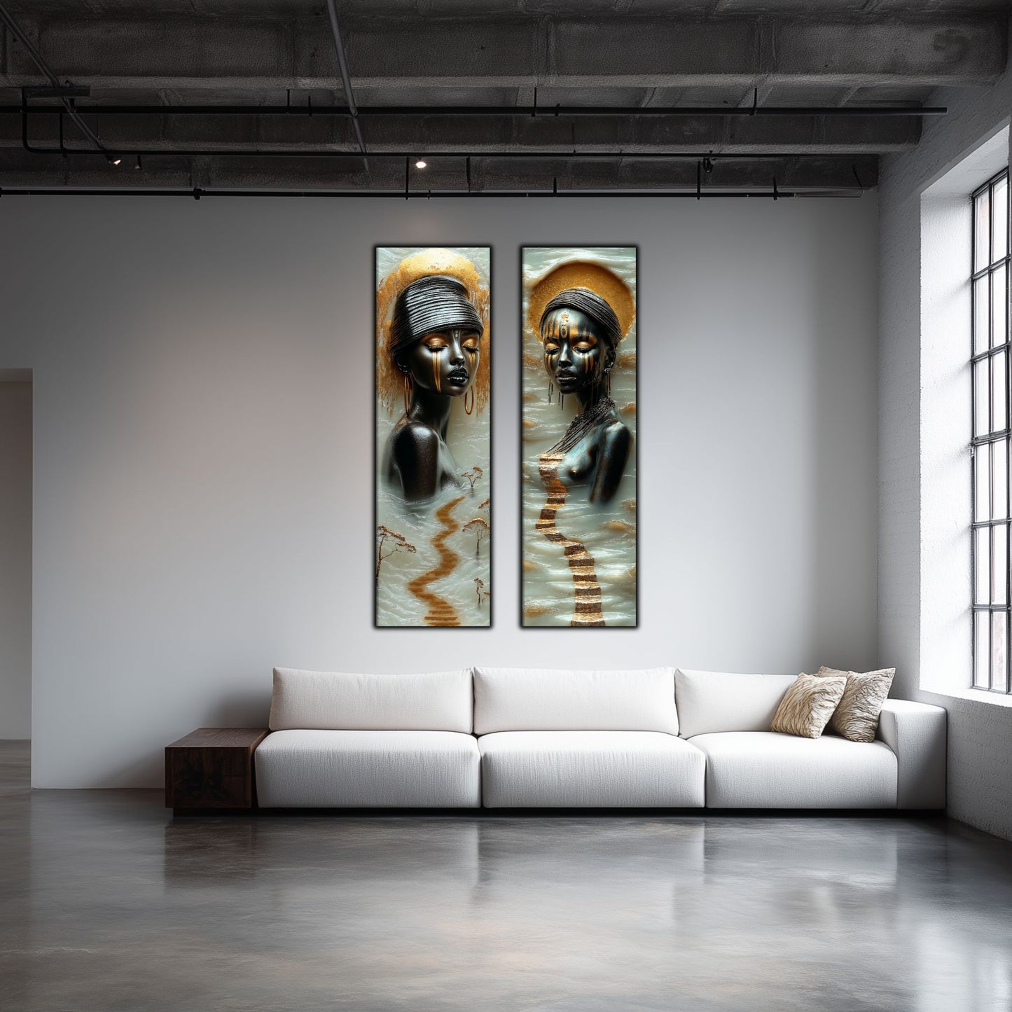 Set 2 Tablouri pt Decorul Modern al Livingului - Print UV pe Sticla - NO18