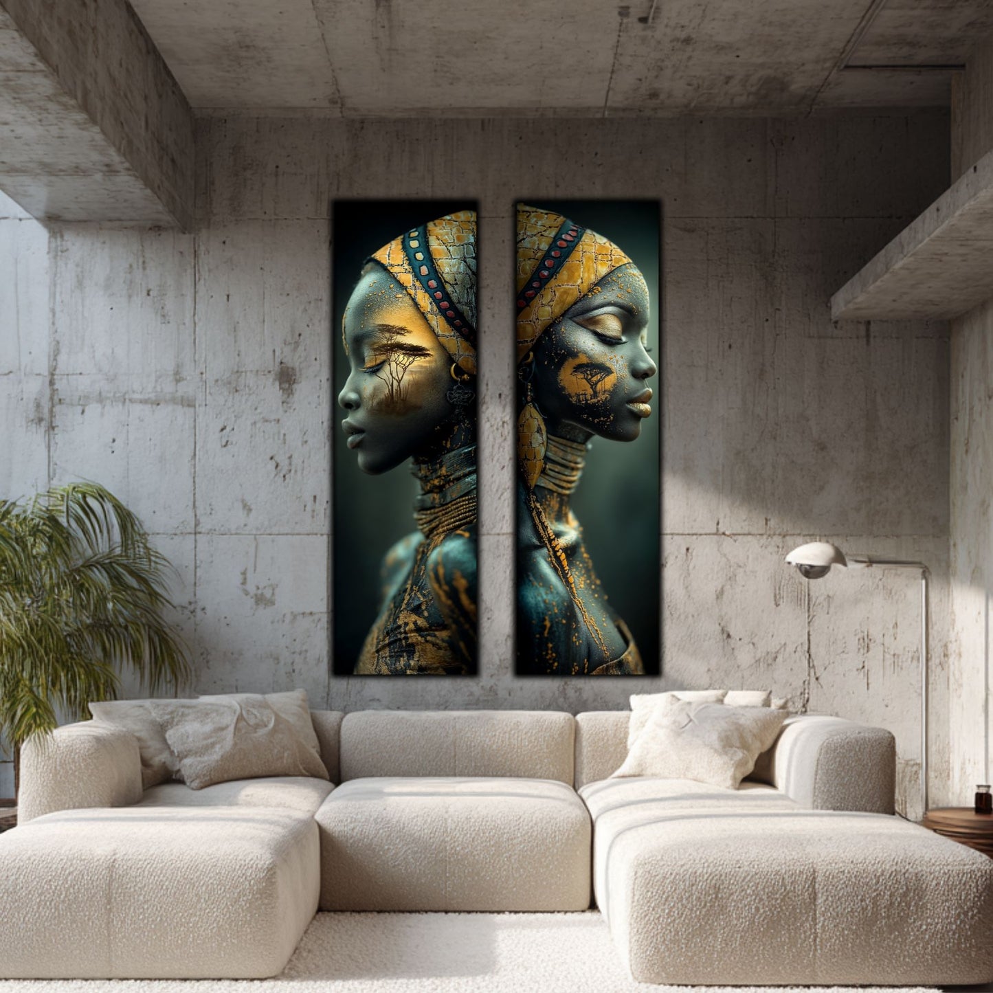Set 2 Tablouri pt Decorul Modern al Livingului - Print UV pe Sticla - NO12