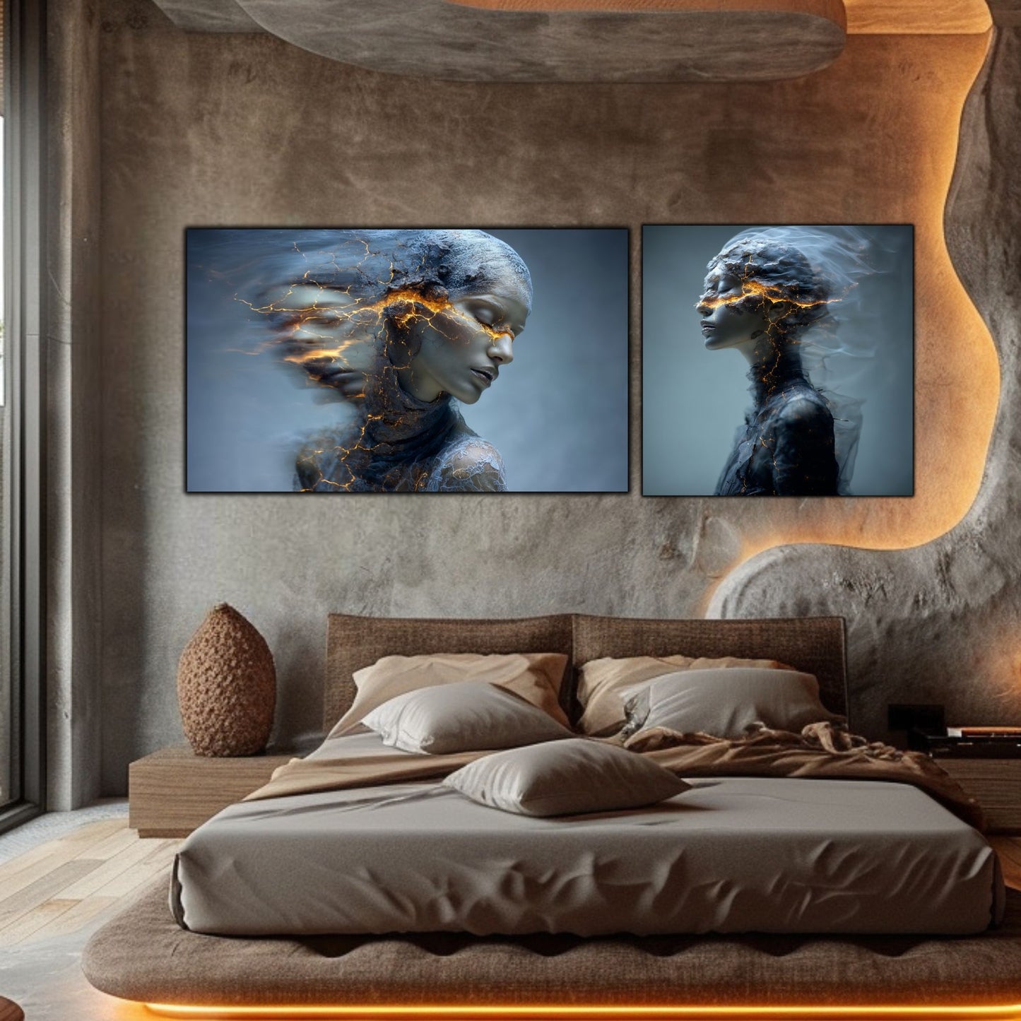 Set 2 Tablouri Decorative Premium - „Fractured Dream” - No09