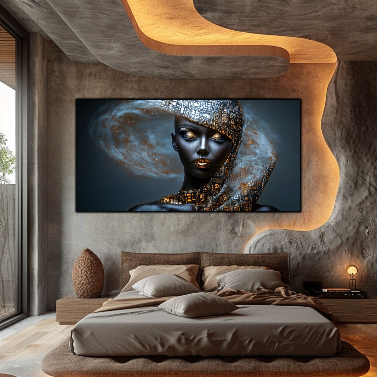 Tablou Sticla Securizata – Tablou Elegant pt Dormitor si Living - Dark StarDust No21
