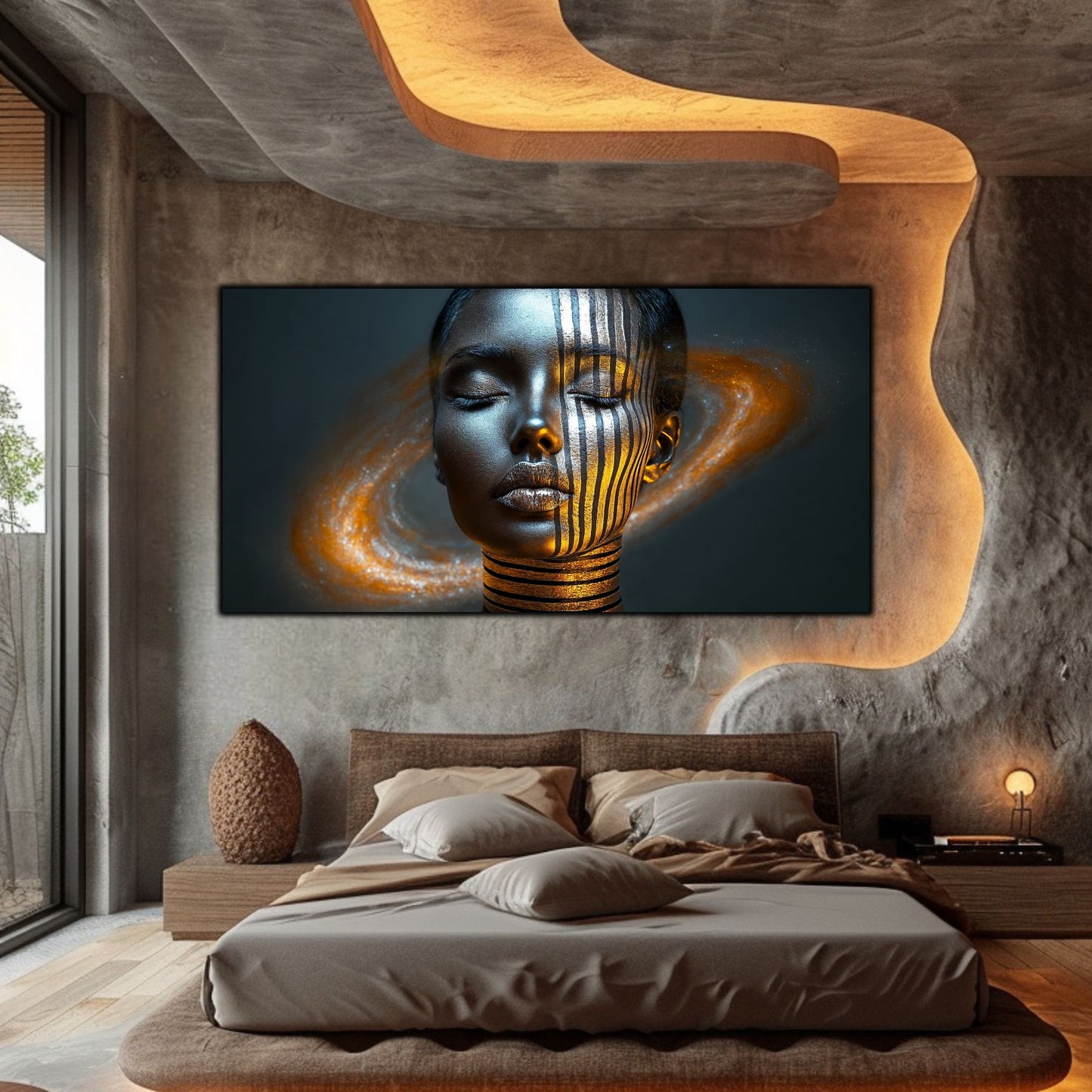 Tablou Sticla Securizata – Tablou Elegant pt Dormitor si Living - Dark StarDust No02