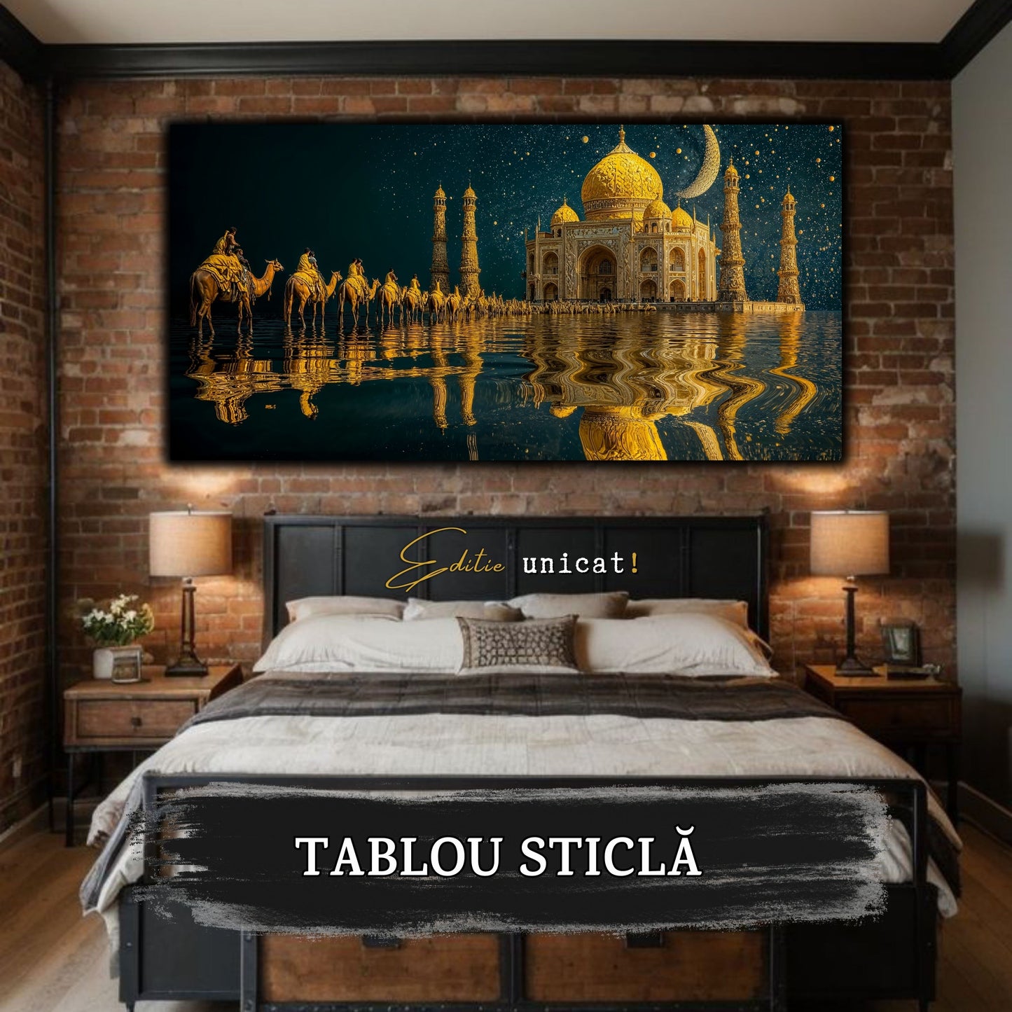 Echoes of Gold - Tablou Sticla - Unicat - no15
