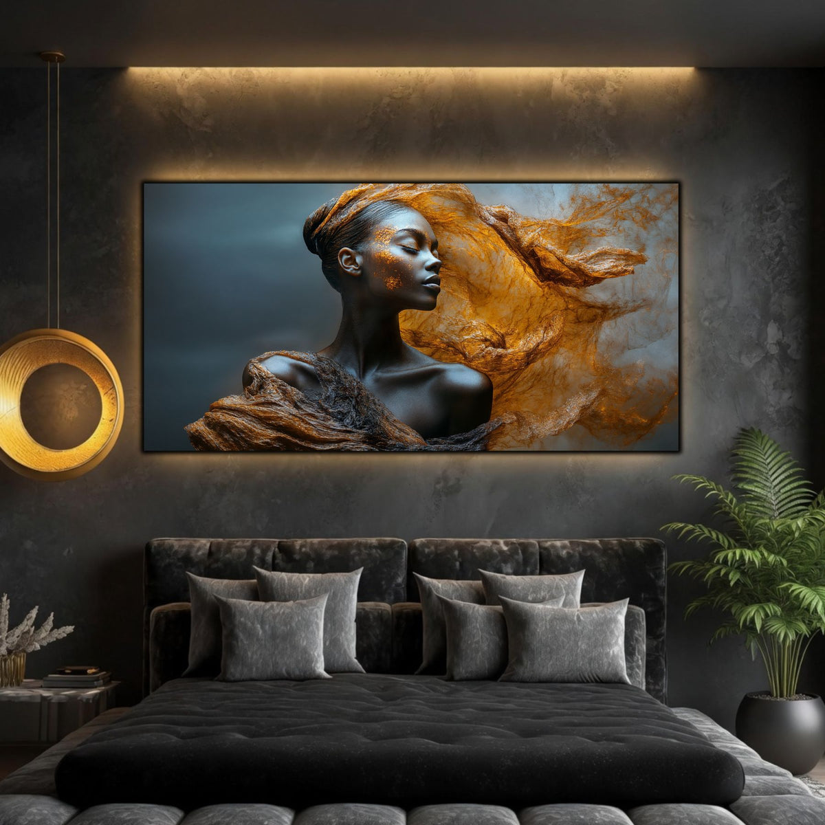 Tablou Decorativ Living Vălul de Aur