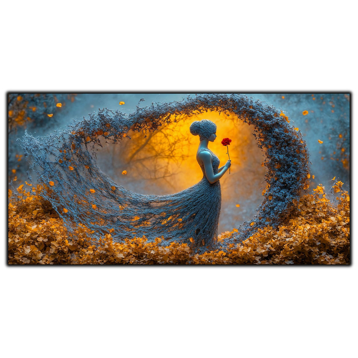 Tablou Dormitor Relaxant – Reziliența rozei de foc