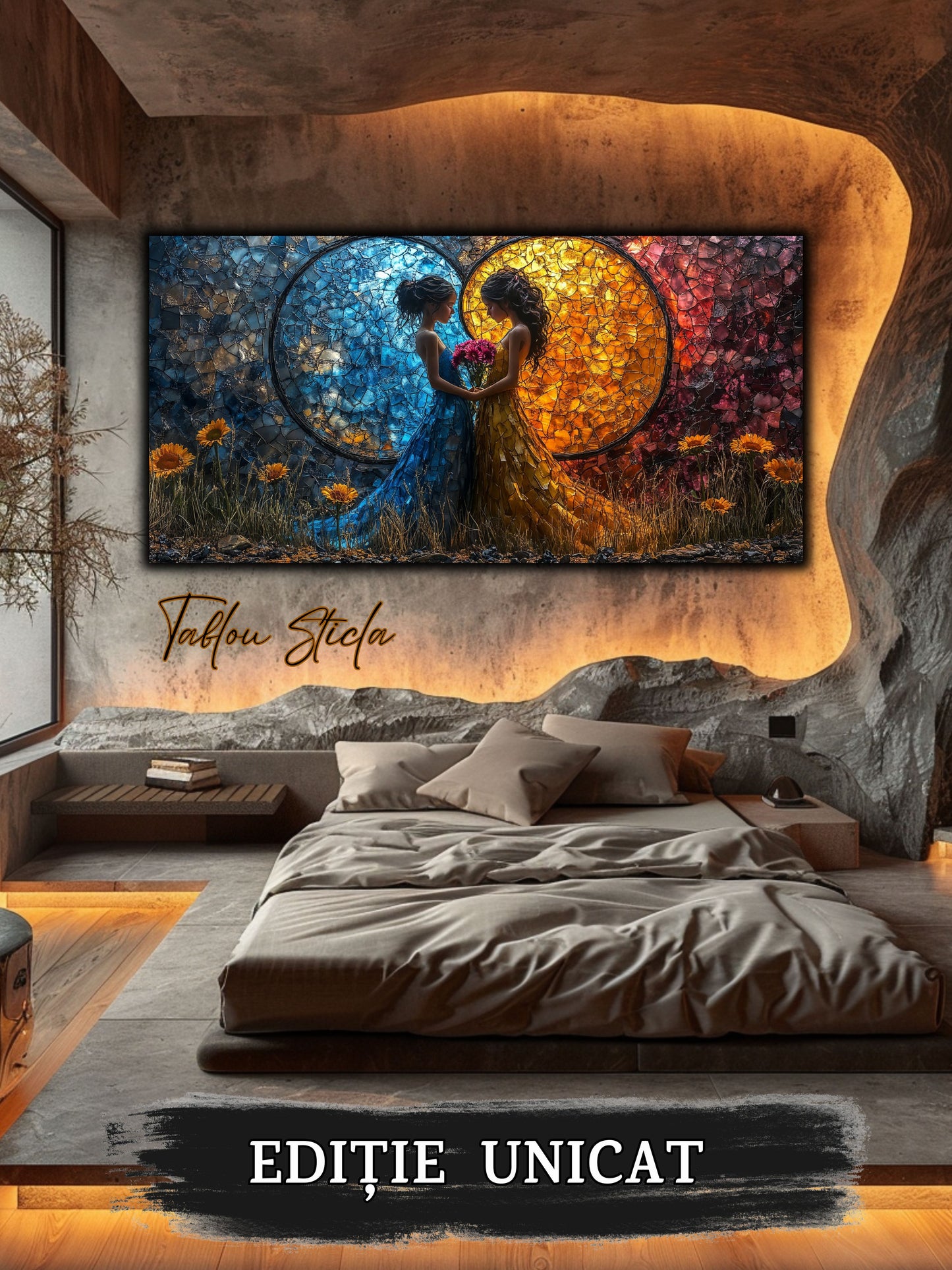 Tablou Sticla Securizata - Soul Petals no15