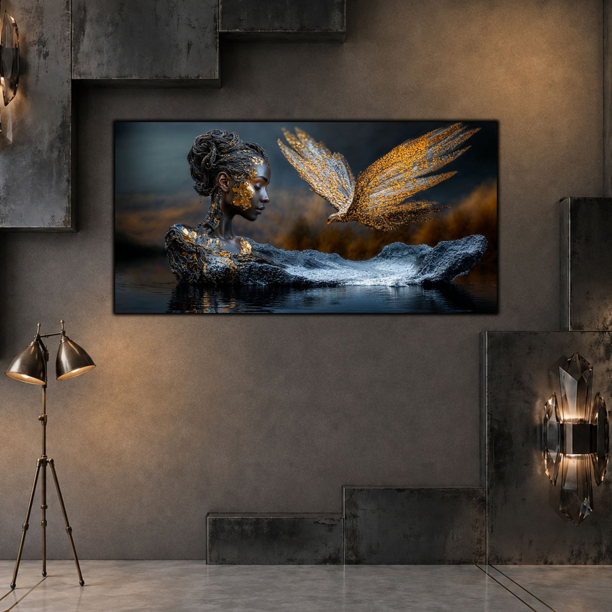 Tablou living modern Mesagerul Amurgului Auriu