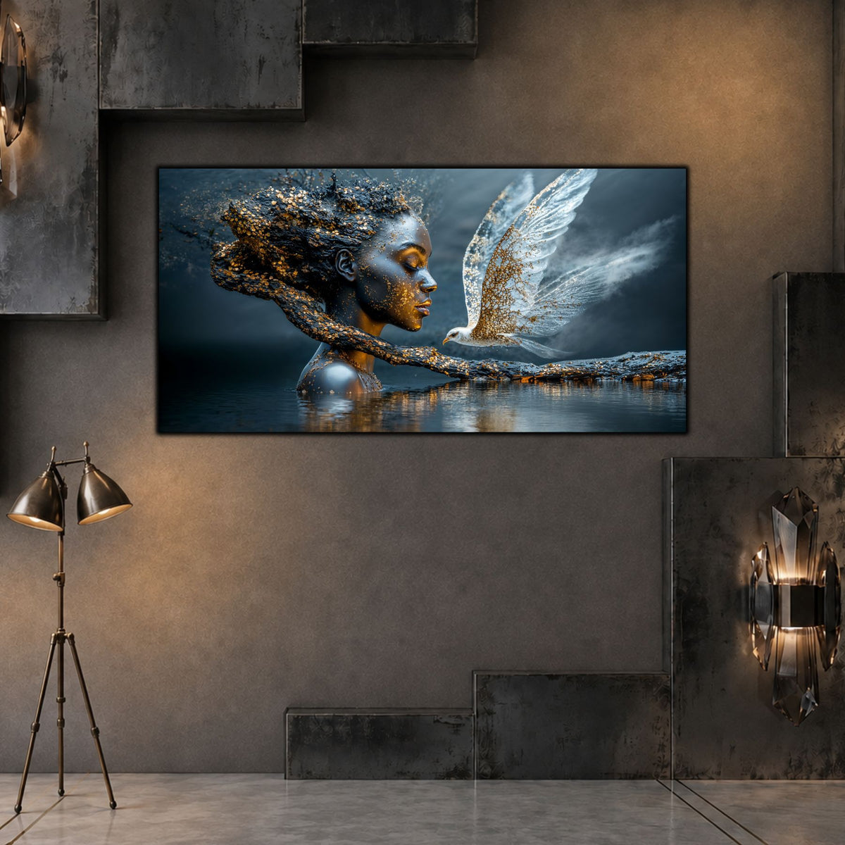 Tablou living modern Revedere pe Ramura de Aur