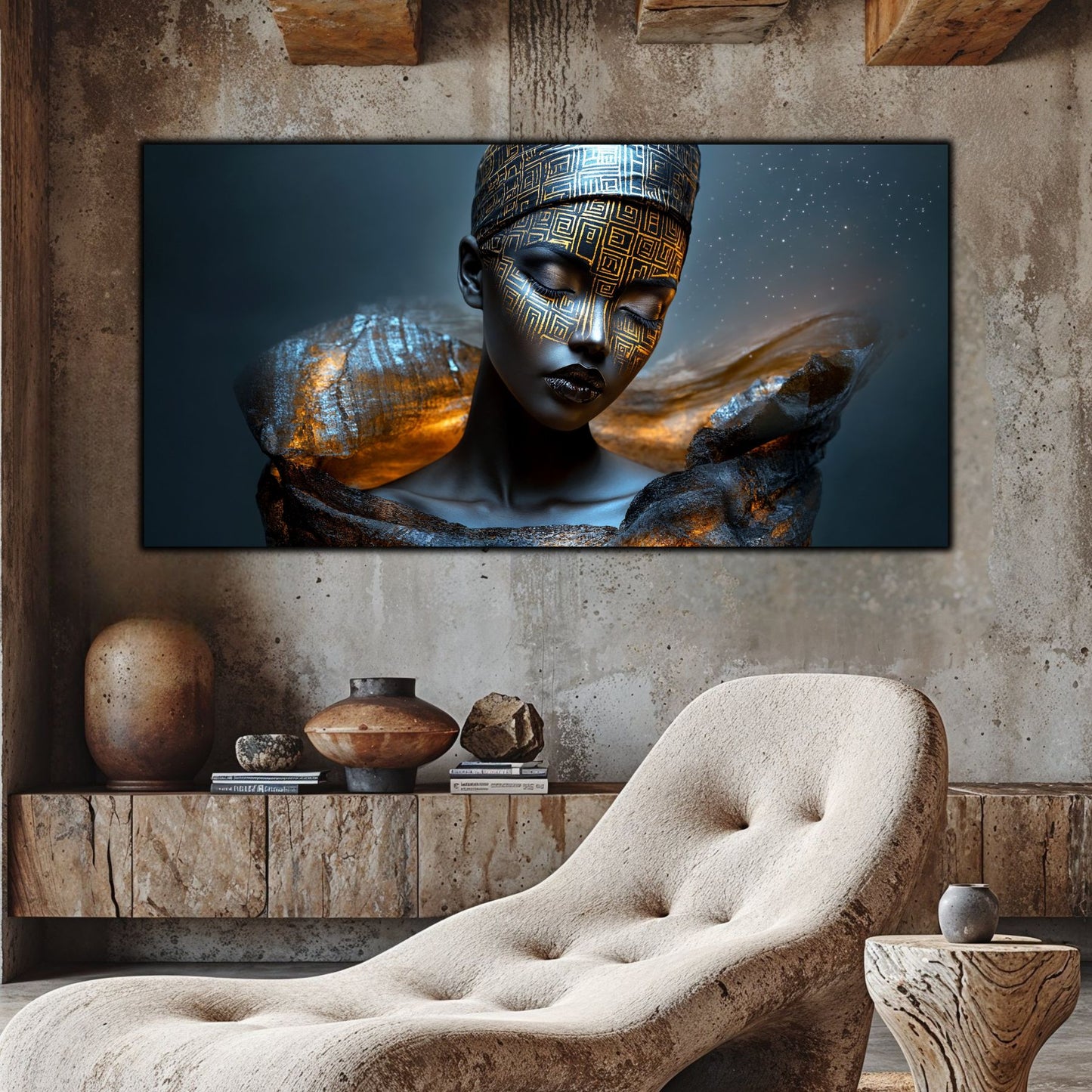 Tablou Sticla Securizata – Tablou Elegant pt Dormitor si Living - Dark StarDust No30