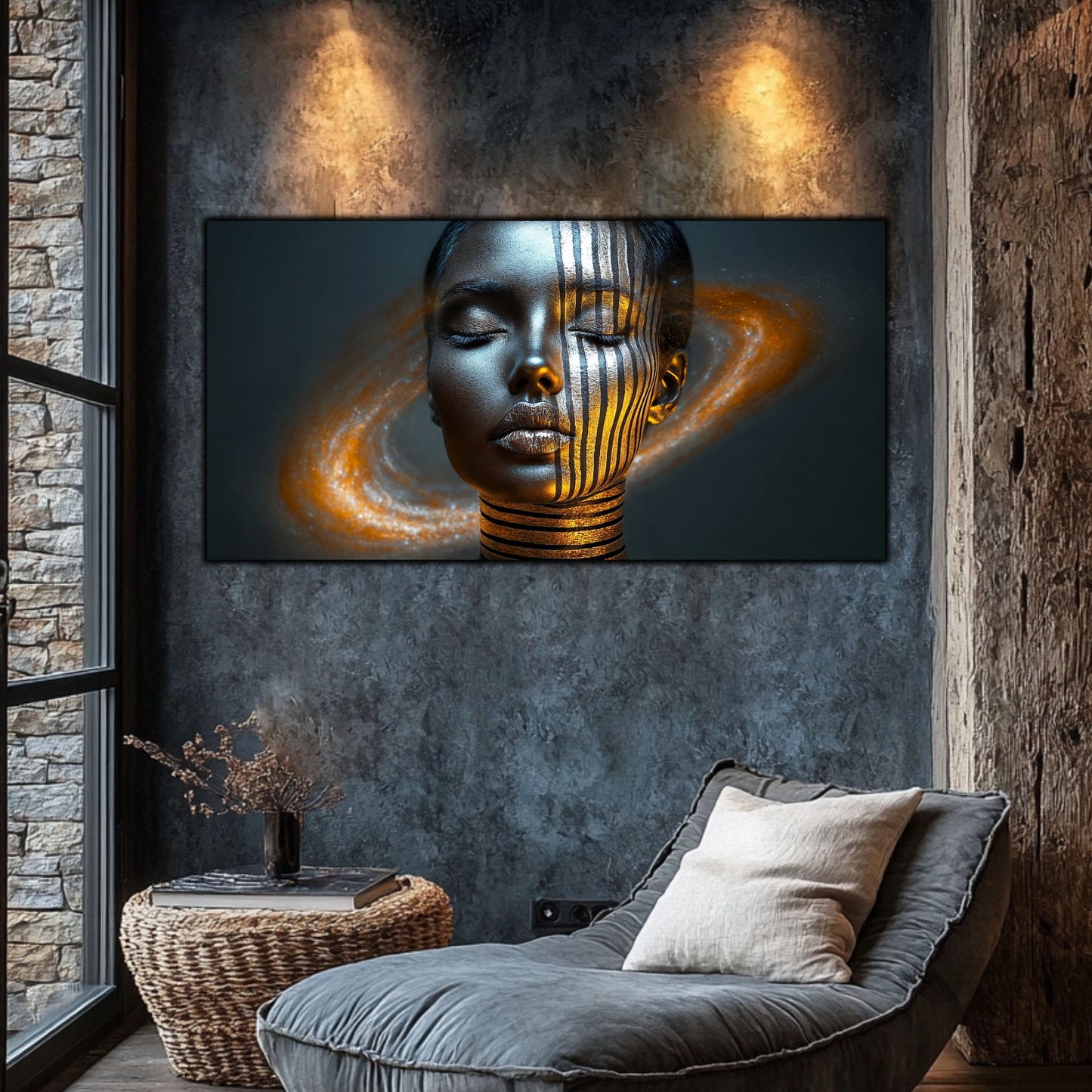 Tablou Sticla Securizata – Tablou Elegant pt Dormitor si Living - Dark StarDust No02